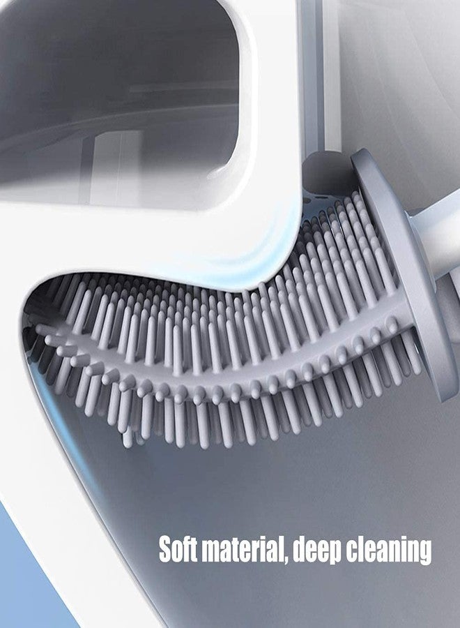 Roktry Silicone Toilet Brush with Holder No-Slip Long Handle Soft Silicone Bristles Wall Mounted Deep Cleaning Toilet Bowl Brush for Bathroom Toilet Brush (Pack of 1) - Image 4